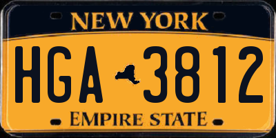 NY license plate HGA3812