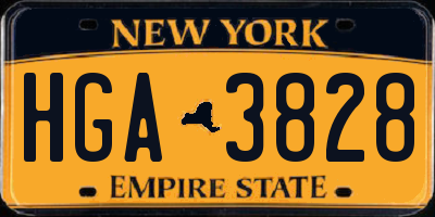 NY license plate HGA3828