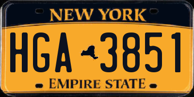 NY license plate HGA3851