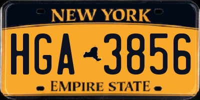 NY license plate HGA3856