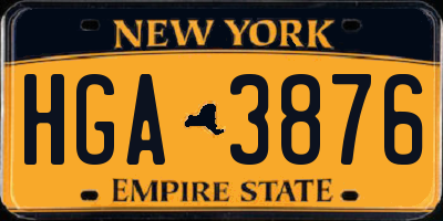 NY license plate HGA3876