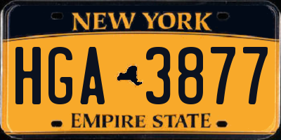 NY license plate HGA3877