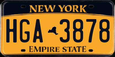 NY license plate HGA3878