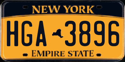 NY license plate HGA3896