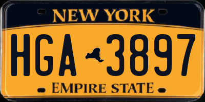 NY license plate HGA3897