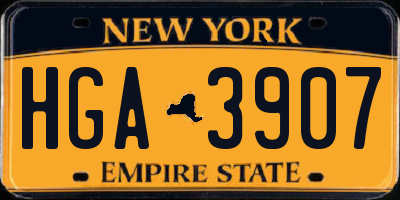 NY license plate HGA3907