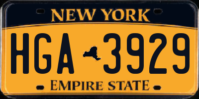 NY license plate HGA3929