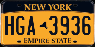 NY license plate HGA3936