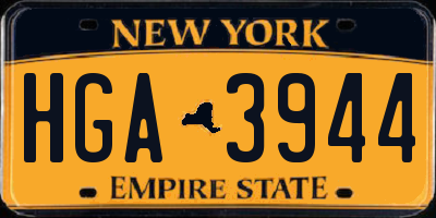 NY license plate HGA3944