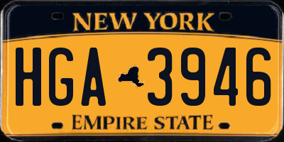 NY license plate HGA3946