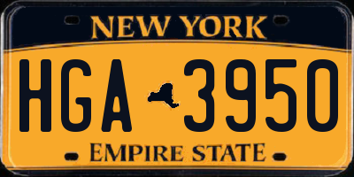 NY license plate HGA3950