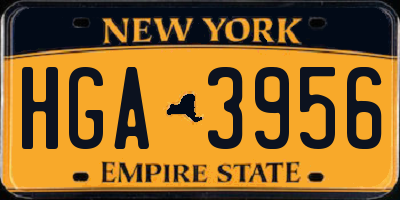 NY license plate HGA3956