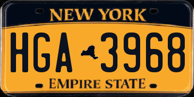 NY license plate HGA3968