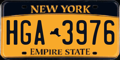 NY license plate HGA3976