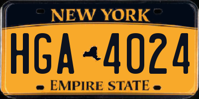 NY license plate HGA4024