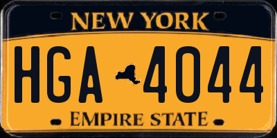 NY license plate HGA4044