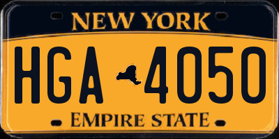 NY license plate HGA4050