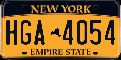NY license plate HGA4054