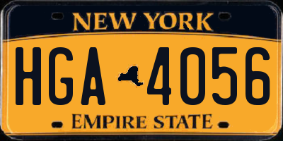 NY license plate HGA4056