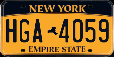 NY license plate HGA4059