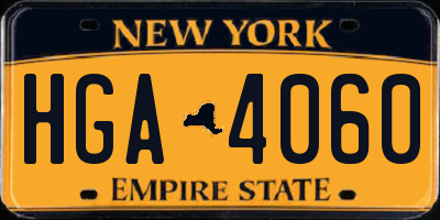 NY license plate HGA4060