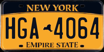 NY license plate HGA4064