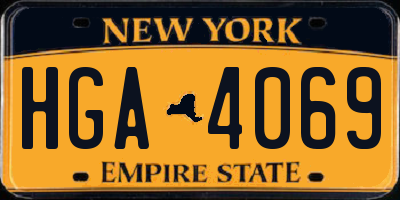 NY license plate HGA4069