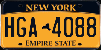 NY license plate HGA4088