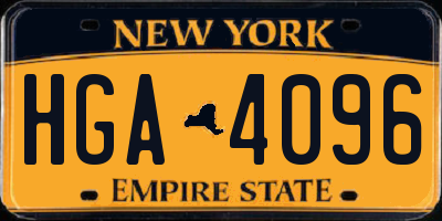NY license plate HGA4096