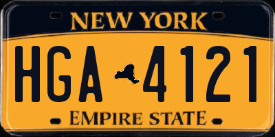NY license plate HGA4121