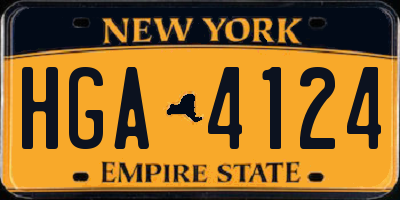 NY license plate HGA4124