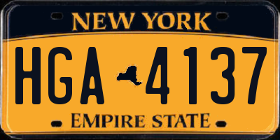 NY license plate HGA4137