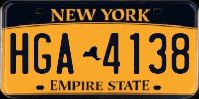 NY license plate HGA4138