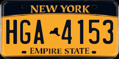 NY license plate HGA4153