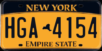 NY license plate HGA4154