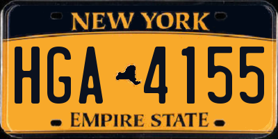 NY license plate HGA4155