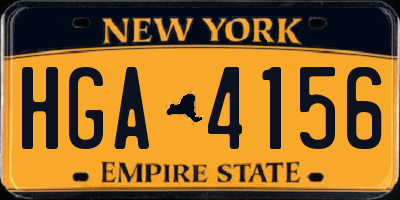 NY license plate HGA4156