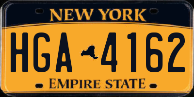 NY license plate HGA4162