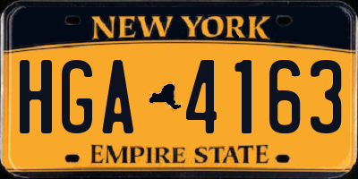 NY license plate HGA4163