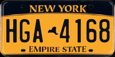 NY license plate HGA4168