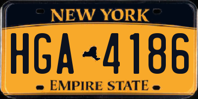 NY license plate HGA4186