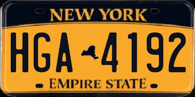 NY license plate HGA4192