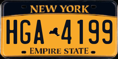 NY license plate HGA4199