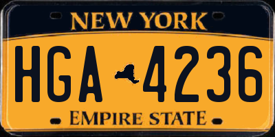 NY license plate HGA4236