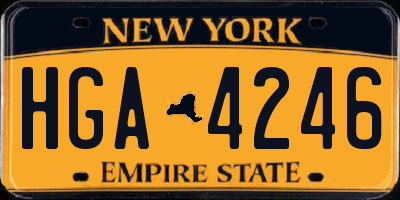 NY license plate HGA4246