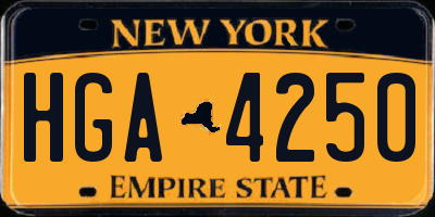NY license plate HGA4250