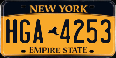 NY license plate HGA4253
