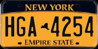 NY license plate HGA4254