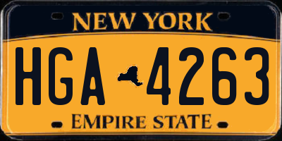 NY license plate HGA4263