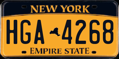 NY license plate HGA4268
